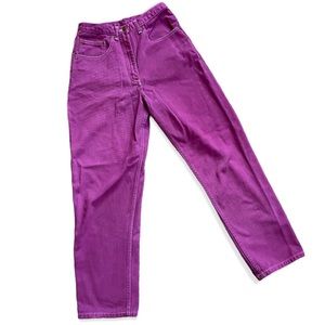 Hand-dyed Plum Denim Pants